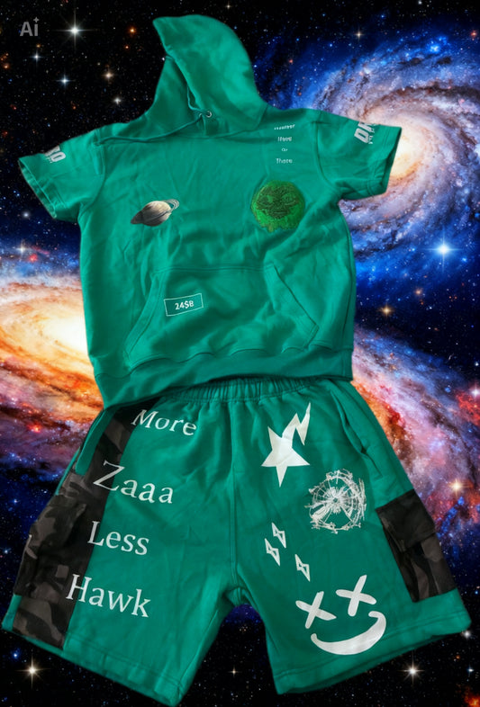 Astro Alien Green Short Set